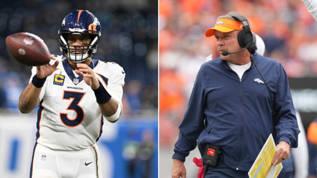 Denver Broncos quarterback Russell Wilson and head coach Sean Payton.